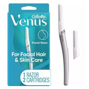 Venus for Facial Hair & Skin Care Exfoliating Dermaplaning Razor + 2 Blade Refil